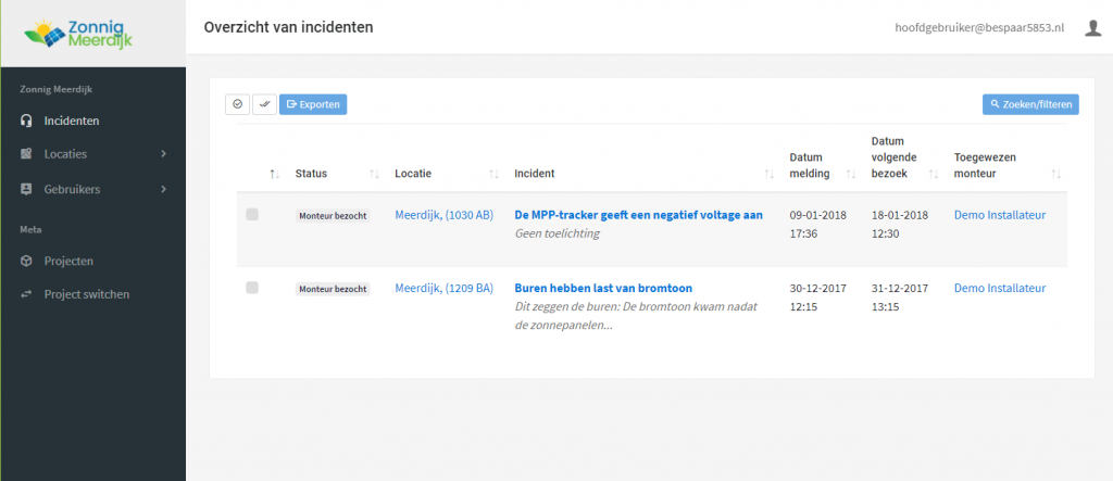 Datawattch — alerts en incidenten
